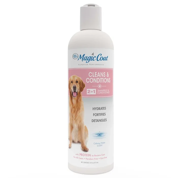 Champú y acondicionador 2 en 1 Magic Coat Cleans & Conditions, 16 oz
