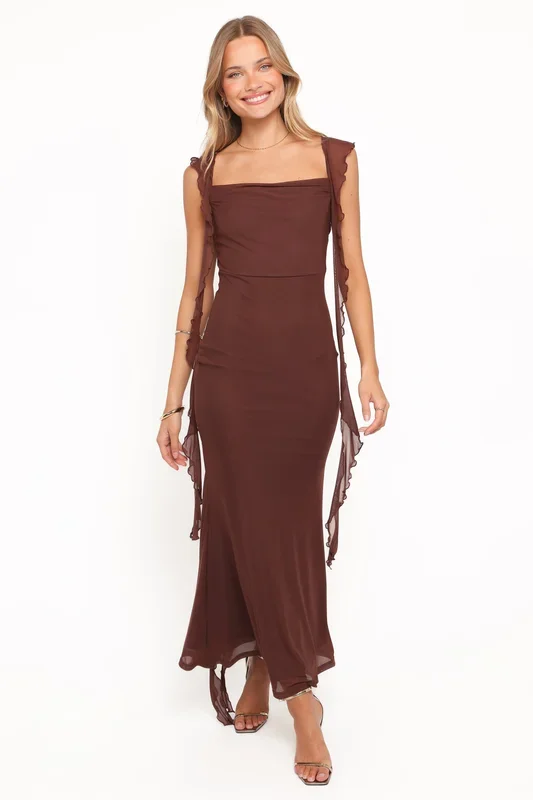 Chiara Maxi Dress – Brown