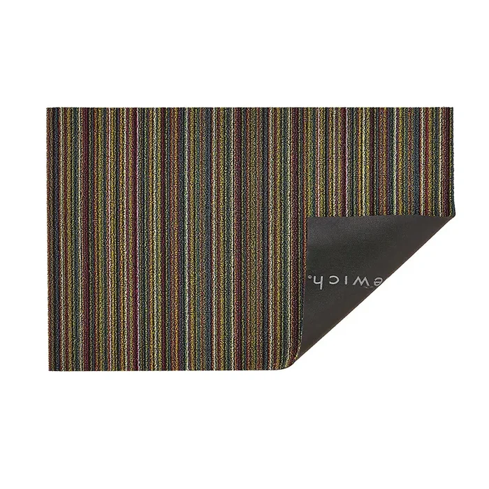 CHILEWICH TerraStrand Microban Skinny Stripe Door Mat, 46 x 71 cm, Bright Multi-Color