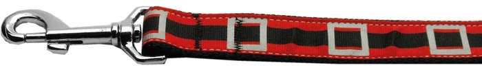 Christmas Pet Dog & Cat Nylon Collar or Leash, “Santa Belt” 5/8″ w x 4 ft. leash