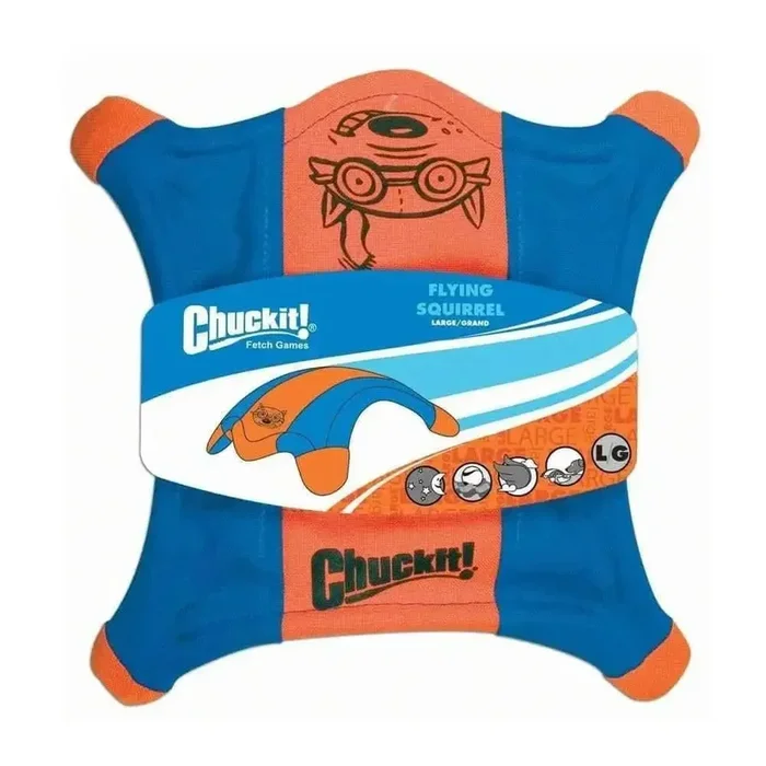 Chuckit!® Flying Squirrel Dog Toys Orange/Blue Color
