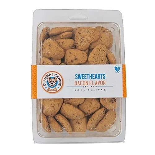 Claudia’s Canine Bakery Sweethearts Bacon Flavored Biscuit Dog Treats – Large – 13 Oz – 9 Pack