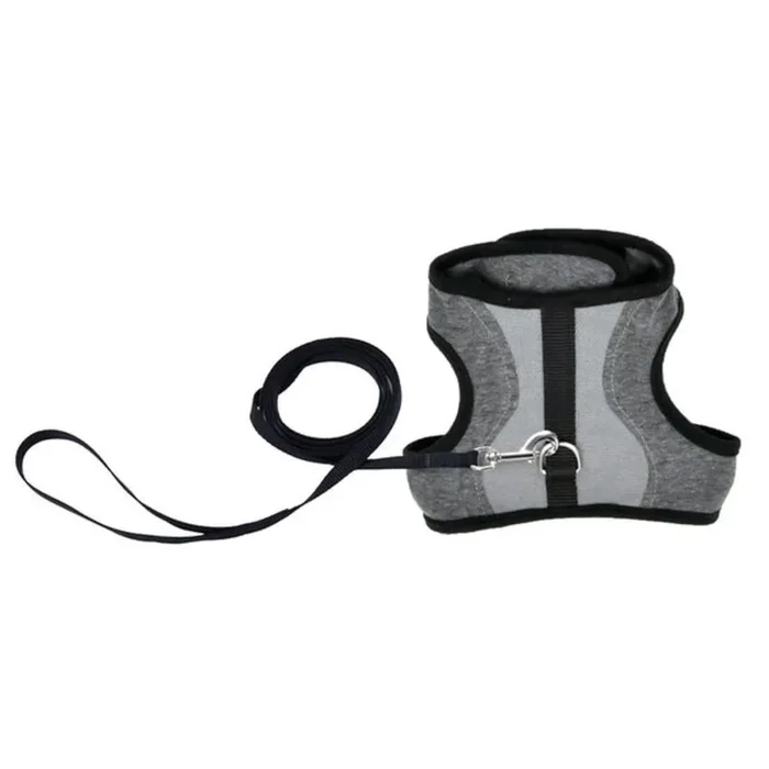 Coastal Cat Wrap Harness 9″-14″ w/ Leash Gray