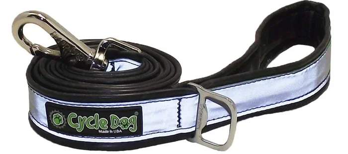 Cycle Dog Regular Max Reflective Earth-Friendly Dog Leash – Silver – 6′ Feet