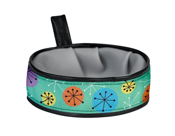 Cycle Dog Trail Buddy Dog Bowl – Atomic Pattern – 22 Oz