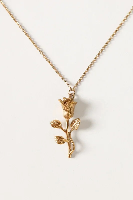 Damira Flower Necklace – Gold