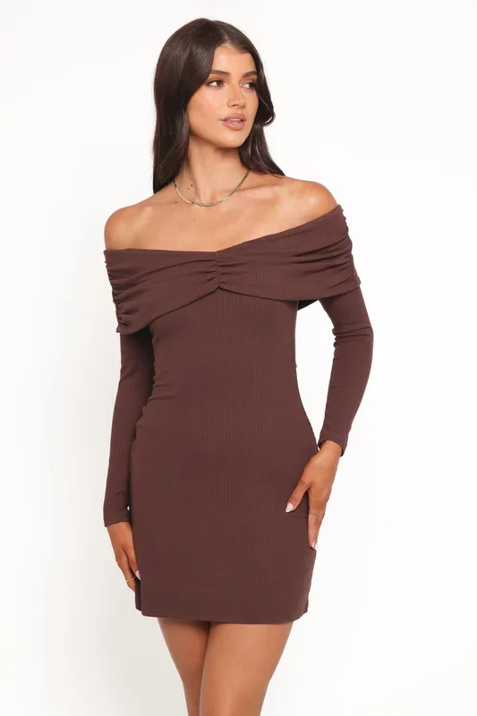 Danica Mini Dress – Chocolate Brown