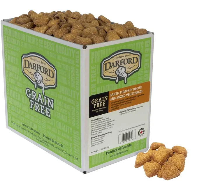 Darford Grain Free Baked Pumpkin w/Mixed Vegetables Bulk Dog Biscuits – 15 lb Bag