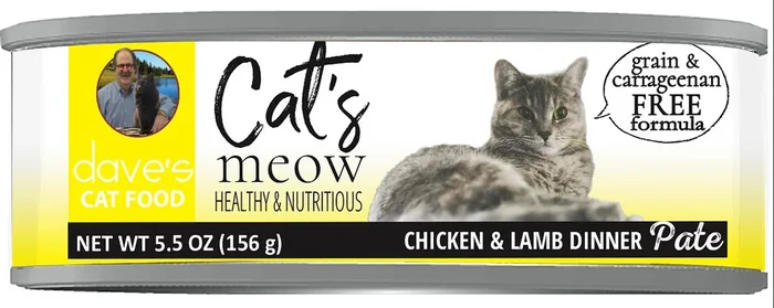 Dave’s Pet Food Cat’s Meow Chicken with Lamb Dinner 5.5oz. (Case of 24)