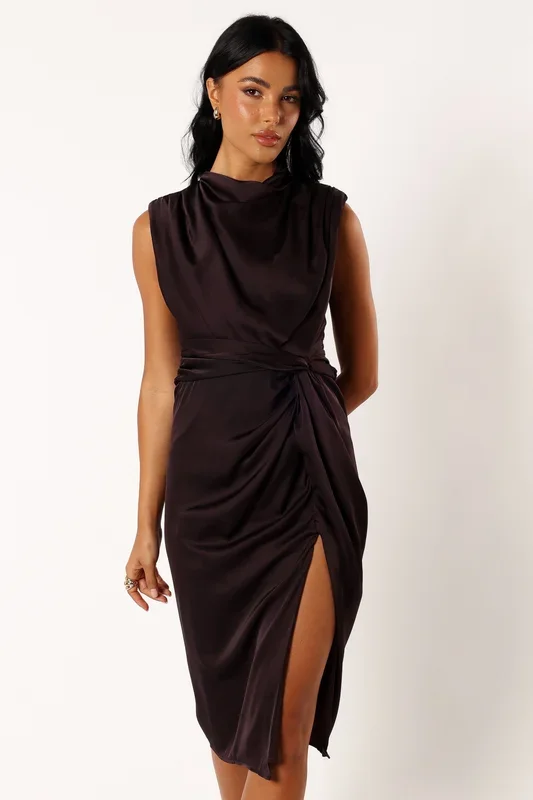Dina Midi Dress – Black Coffee