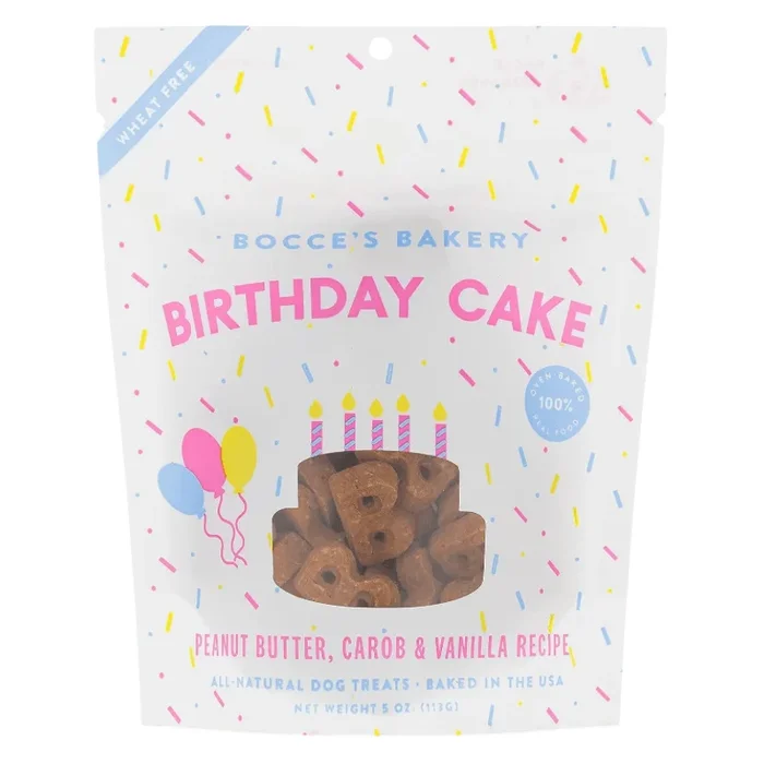 Dog Treat – BISCUITS – BIRTHDAY CAKE – Peanut Butter, Carob & Vanilla Recipe – 5 oz