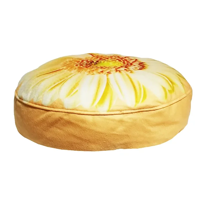 Dogzzzz Round Yellow Daisy Dog Pillow