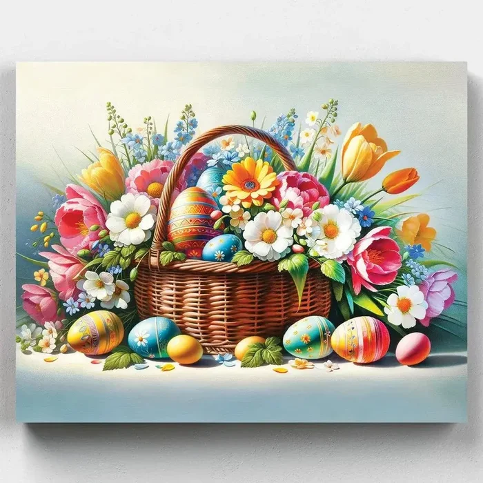 Easter Basket With Flowers