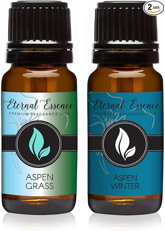 Eternal Essence Oils 2 Pack 10ml Premium Fragrance Oil – Aspen Winter & Aspen Grass – for Candle, Soap Making, Aromatherapy, Diffusers, Home Care, & Humidifiers
