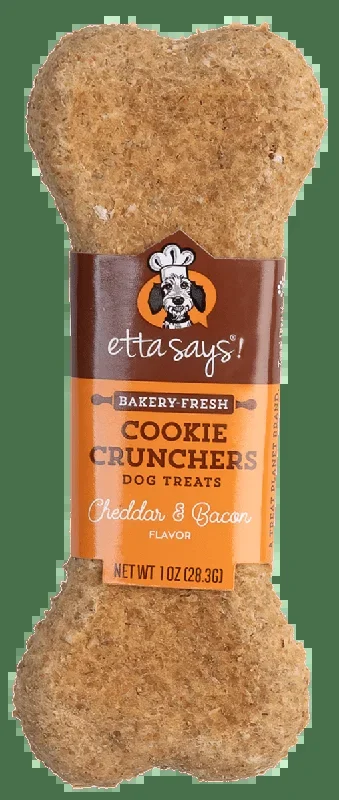 Etta Says Cookie Cruncher Cheddar and Bacon Flavor Biscuit Dog Treat