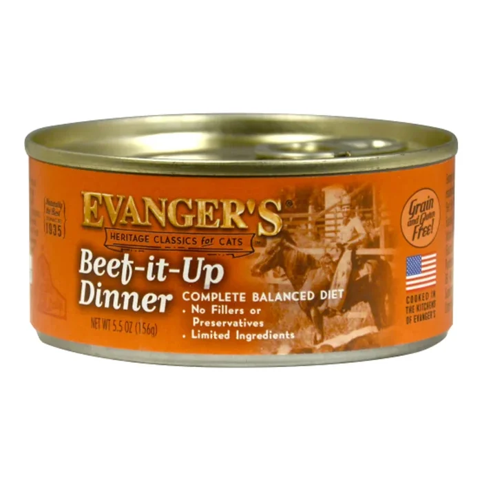 Evanger’s Heritage Classic Wet Cat Food Beef It Up 5.5oz 24pk