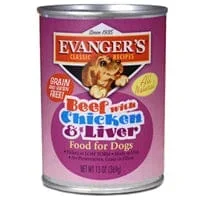 Evanger’s Heritage Classics Grain-Free Gluten-Free Beef with Chicken and Liver Jumbo Canned Dog Food – 20.2 Oz – Case of 12