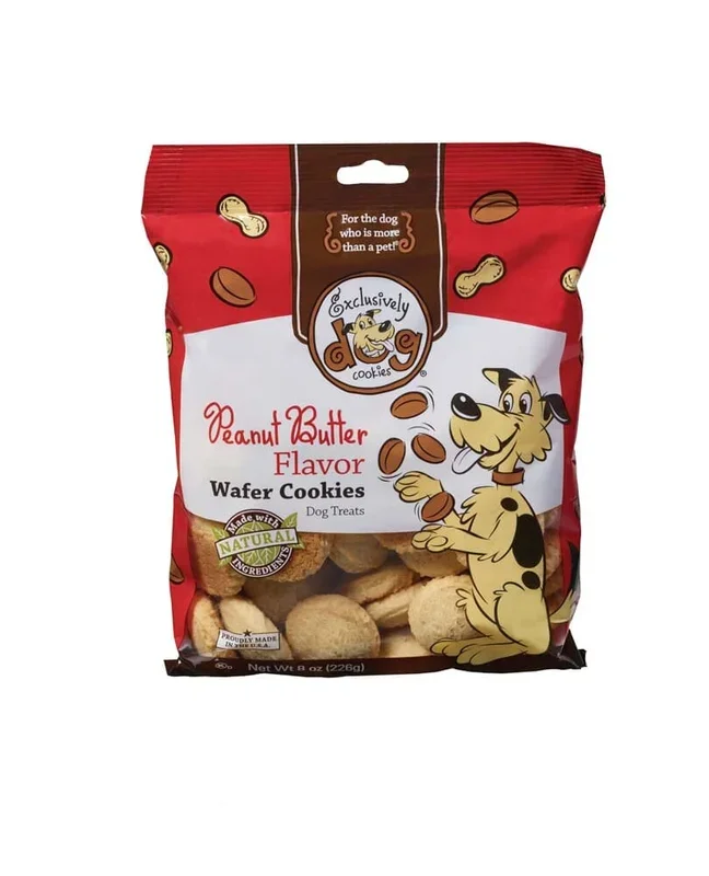 Exclusively Pet Peanut Butter Flavor Wafer Cookies Dog Treats – 6 Oz