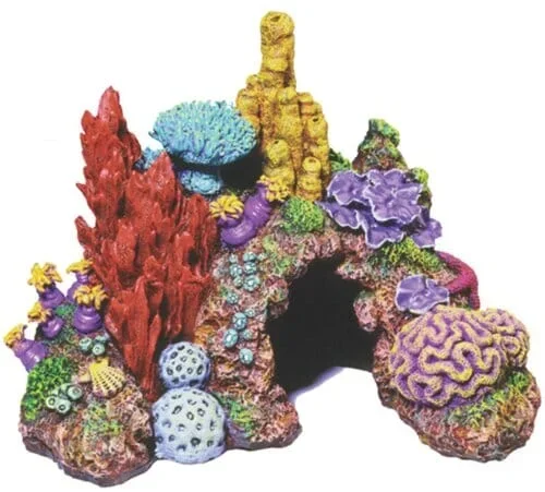 Exotic Environments Caribbean Living Reef Resin Aquatics Decoration – Small