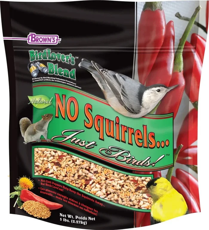 F.M. Brown’s Bird Lover’s Blend No Squirrels Seeds Wild Bird Food – 5 lb Bag