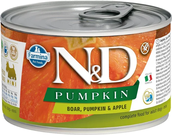 Farmina N&D Pumpkin Dog Boar, Pumpkin & Apple Recipe, Wet Dog Food, Case of 6