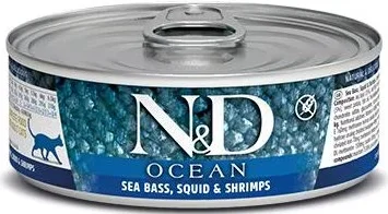 Farmina Natural & Delicious Ocean Sea Bass, Sardine and Shrimp Canned Adult Canned Cat Food