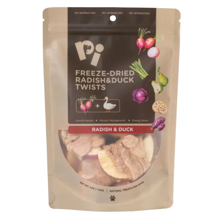 Freeze Dried Dog Treat – Radish & Duck Twists – 42 g