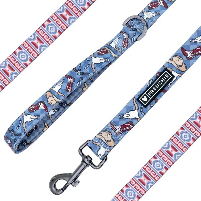 Frenchie Comfort Leash – Wild West- Blue