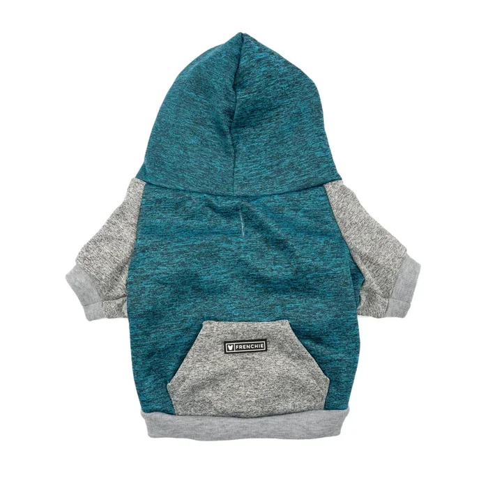 Frenchie Dog Hoodie – Blue & Grey