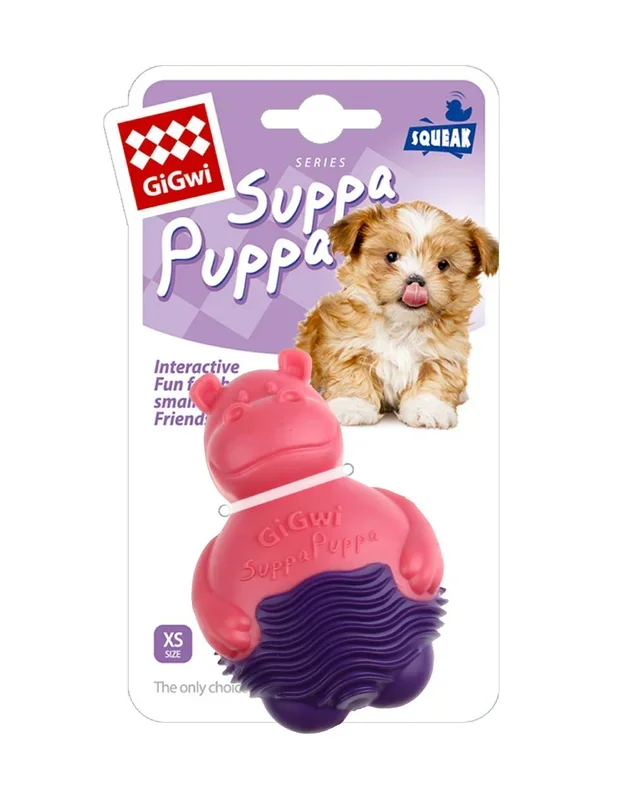 GiGwi Teething Dog Toy Suppa Puppa Hippo Pink/Purple