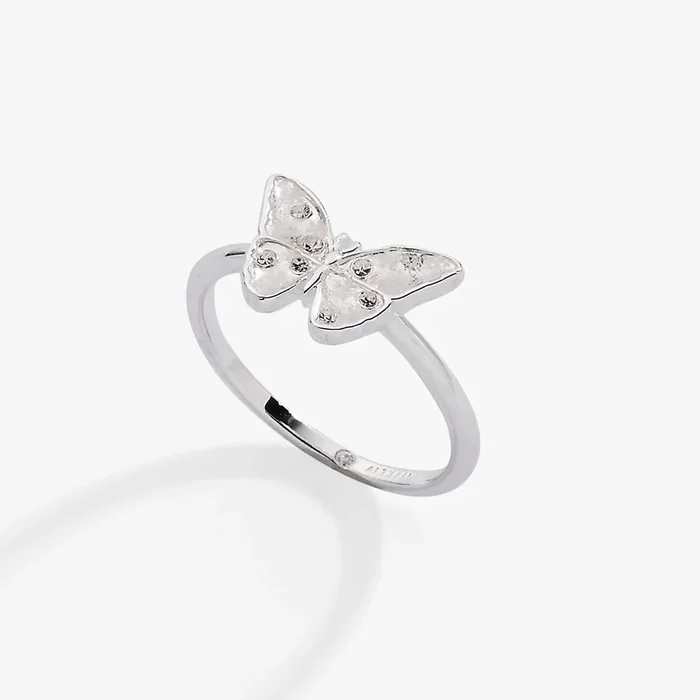 Glass Butterfly Statement Ring