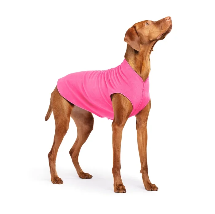 Gold Paw Stretch Fleece – Hot Pink