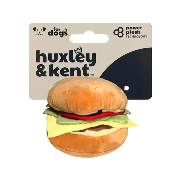 H&K Power Plush Dog Hamburger Large Squeak Crinkle