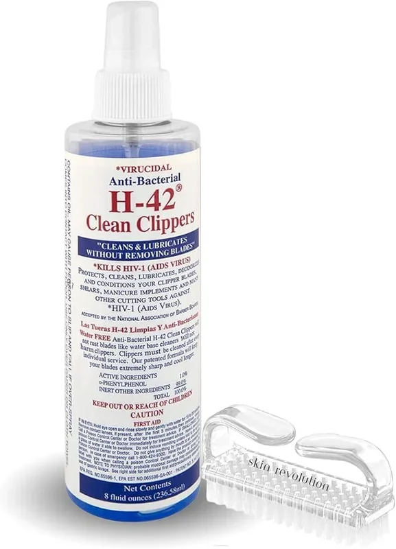 H-42 Clean Clippers Blade Cleaner with Brush – 8oz Bottle