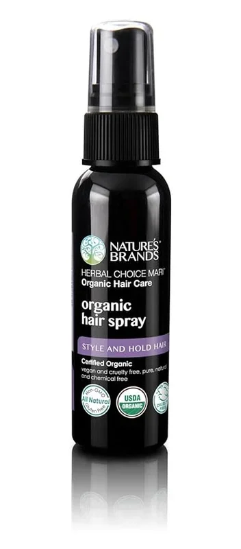 Hair Spray Organic by Herbal Choice Mari (2 Fl Oz Bottle) – No Toxic Synthetic Chemicals