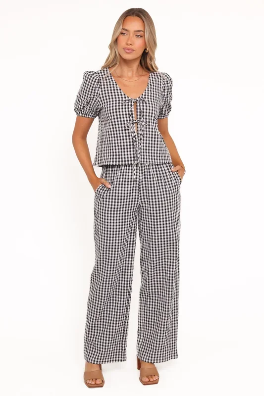 Hilda Pant Set – Black Gingham