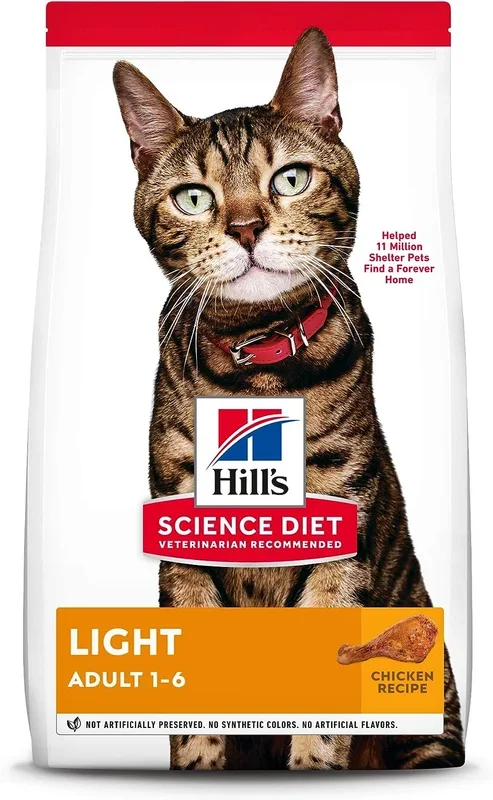 Hill’s Science Diet Dry Cat Food, Adult, Light for Healthy Weight & Weight Management, Chicken Recipe