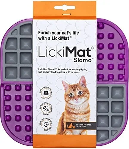 Innovative Pet Lickimat Slowmo Combo Slow Feeding Mat for Cats – Purple