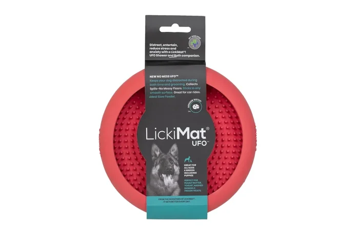 Innovative Pet Lickimat UFO Suction Grip Slow Feeding Rubber Cat and Dog Bowl – Pink