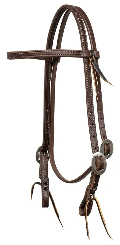 Jeffers Poplar Head Premium Doubled & Stitched Oiled Harness Browband Headstall