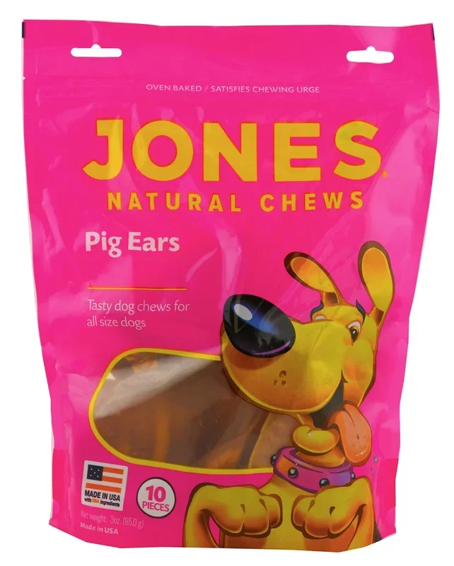 Jones Natural Dog Chews – Natural Pig Ears, Made in USA