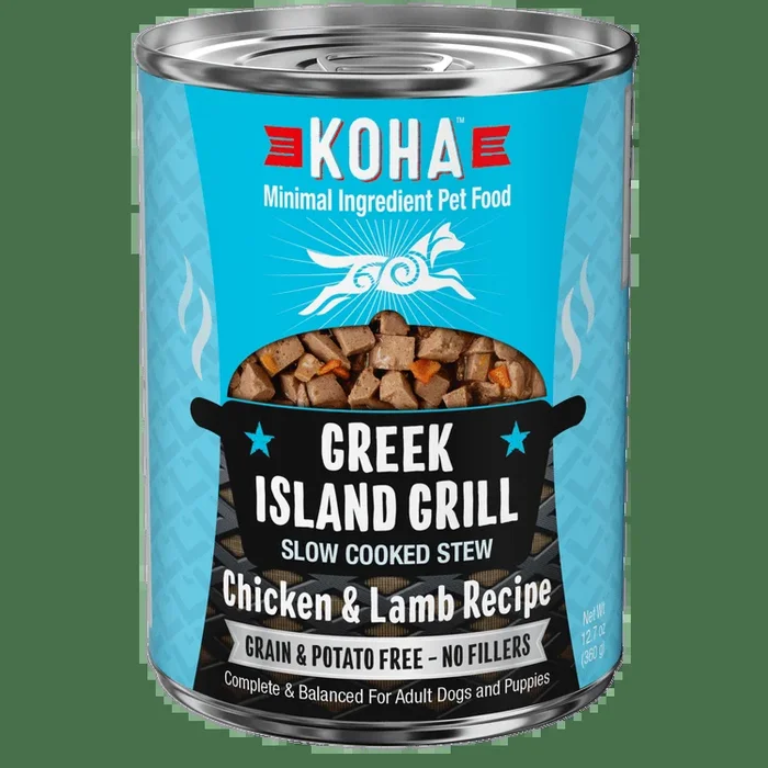 KOHA Grain & Potato Free Greek Island Grill Slow Cooked Stew with Chicken & Lamb Canned Dog Food