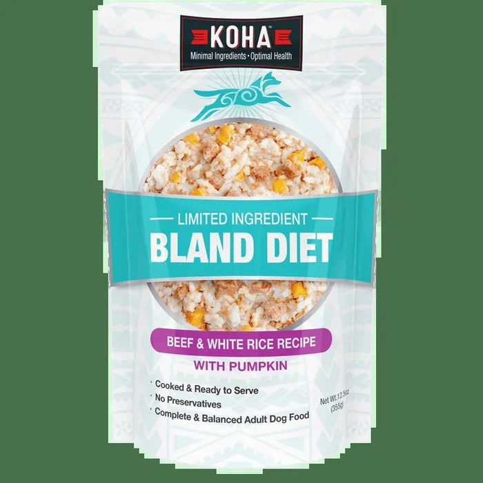 KOHA Limited Ingredient Bland Diet Beef & White Rice Recipe Wet Dog Food Pouch