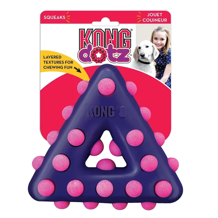 Kong Dotz Textured Gum Massaging Triangle Dog Toy – Small