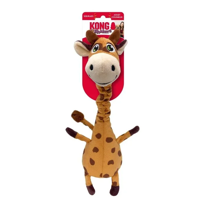 Kong Shakers Bobz Giraffe Flexible Squeak and Plush Dog Toy – Medium