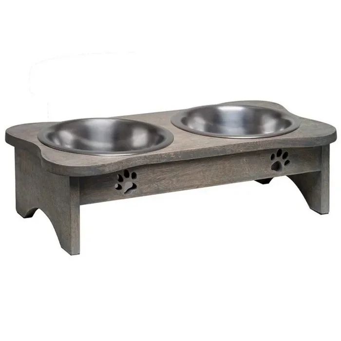Loving Pets, Loving Pets Black Label Wooden Modern Raised Diner, 1 Each /2 Quarts