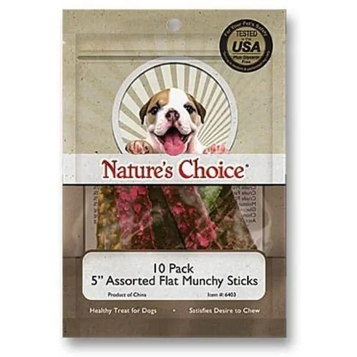 Loving Pets Nature’s Choice 5″ Assorted Flat Munchy Strips (10 Pack)