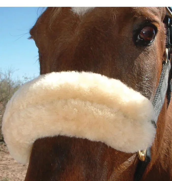 Merino Sheepskin Noseband Cover, 12″