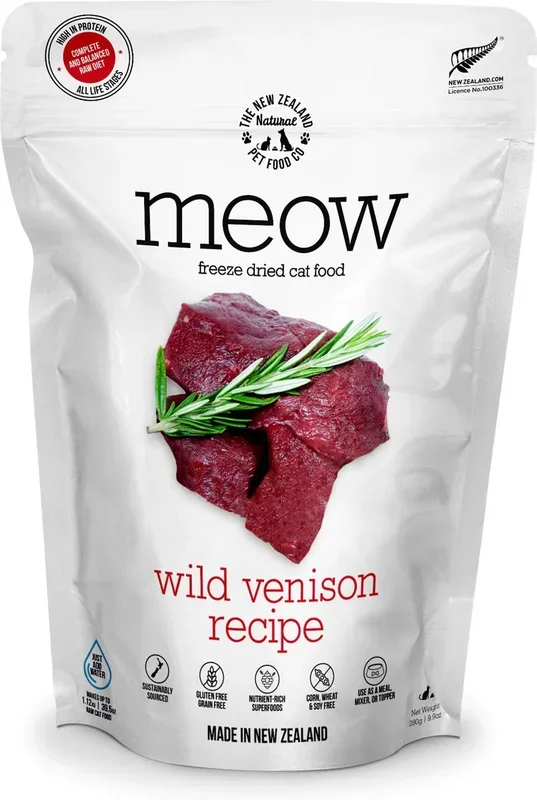 Mewo Freeze Dried Cat Food Wild Venison 9.9oz