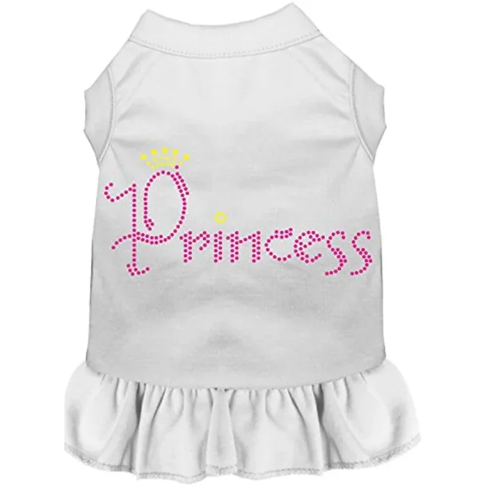 Mirage Pet Products Princess Rhinestone Dress, Small, White